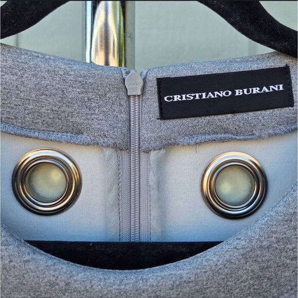 Cristiano Burani Sleeveless Knit Fit and Flare w/ Hardcore Pleats Grey Dress. Si - Picture 8 of 10